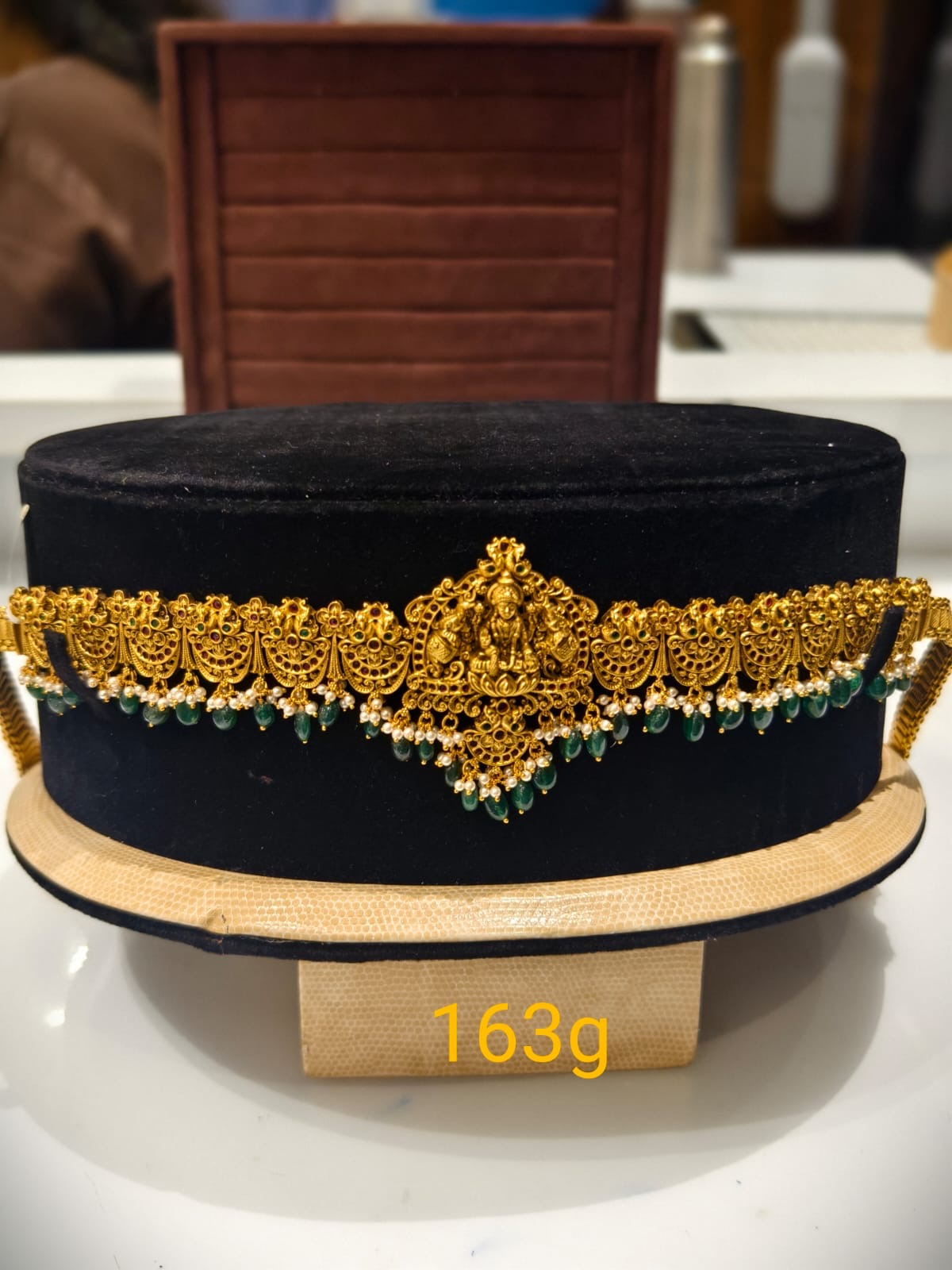 925 Silver Antique Temple Vaddanam with Lakshmi Motif