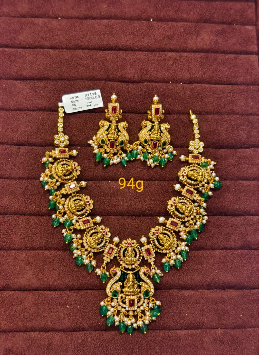 Antique Lakshmi Temple Necklace Set