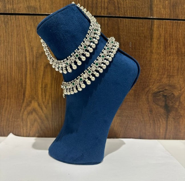 Fine heavy bridal anklets 925 silver