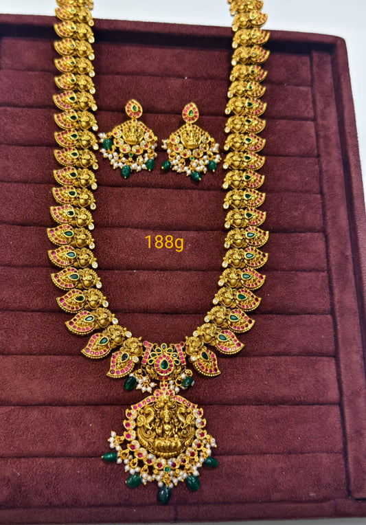 Grand Lakshmi Temple Necklace Set