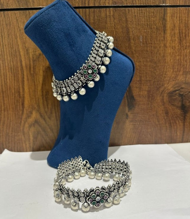 Fine heavy bridal anklets 925 silver